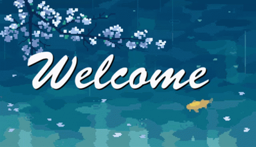 Pixelated Welcome Background GIF