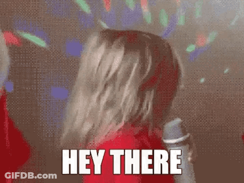 Pixelated Woman Dancing Hey There GIF