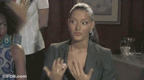 Pixelated Woman With Birds Text GIF