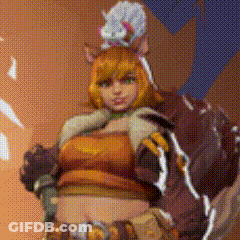 Pixelated Woman With Cat Ears GIF