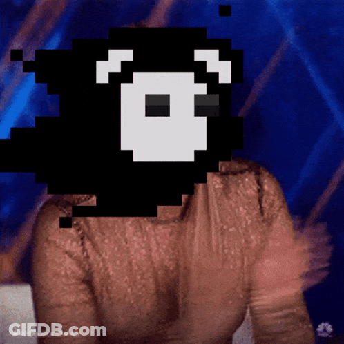 Pixelated Woman With Question Mark GIF