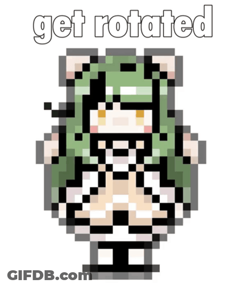 Pixeled Cartoon Girl Rotate GIF