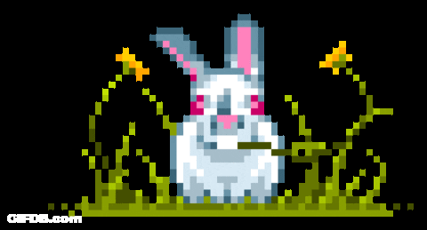 Pixibit Rabbit And Grass Sticker GIF