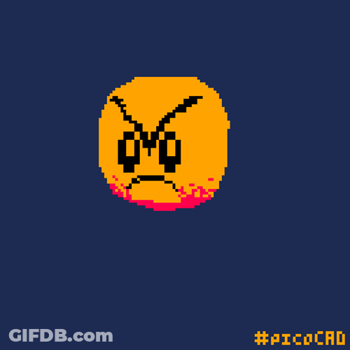Pixilated Angry Face Spin GIF