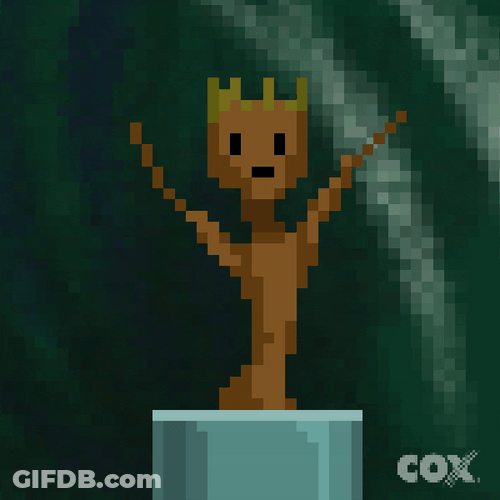 Pixilated Baby Groot Dancing GIF