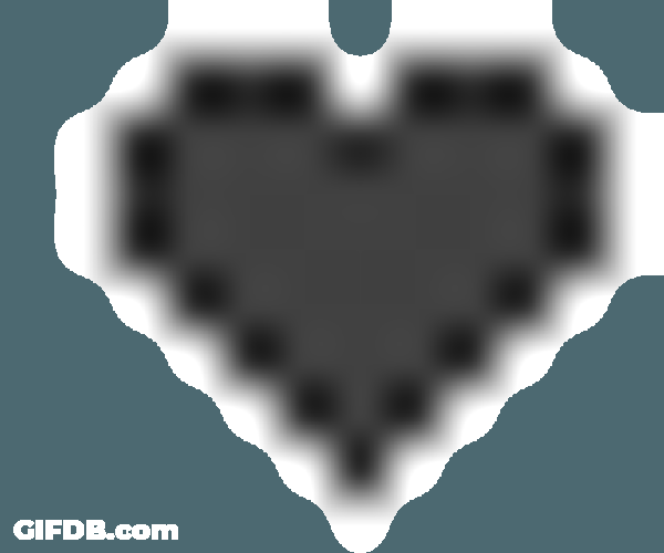 Pixilated Black Heart Jumping GIF