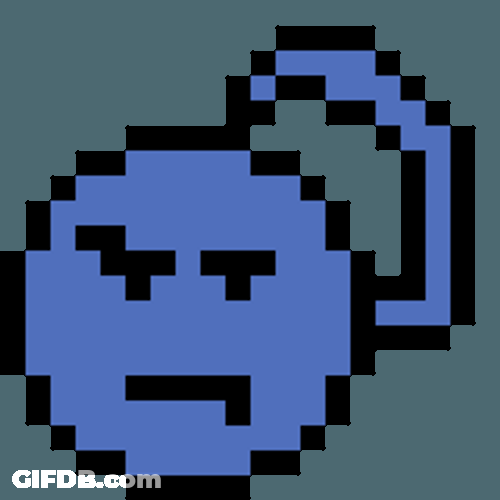 Pixilated Blue Emoji Head Scratch GIF