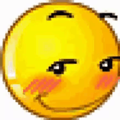 Pixilated Blushing Emoji Meme GIF