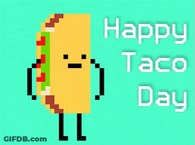 Pixilated Dancing Taco Tuesday GIF