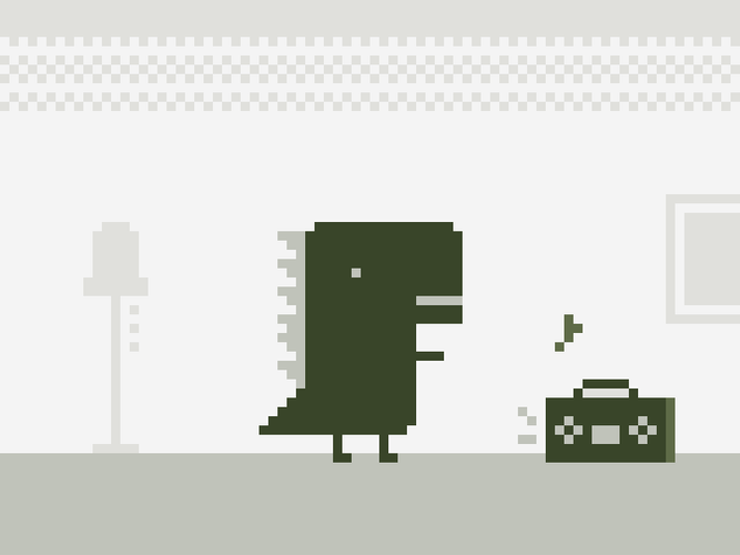 Pixilated Dinosaur Dance GIF