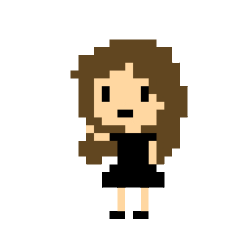 Pixilated Girl Cute Wave GIF