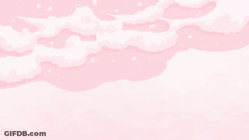 Pixxy MC Pink Background White Clouds GIF