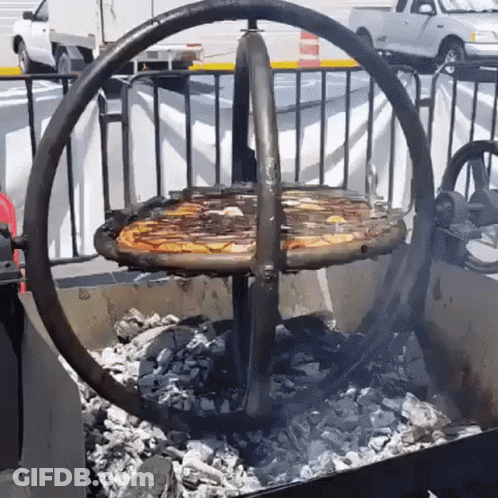 Pizza Cooking On Grill GIF