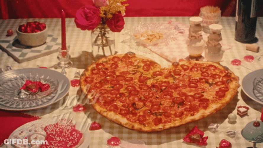 Pizza Date Happy Valentine's Day Friend GIF