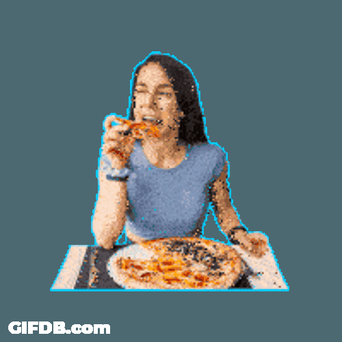 Pizza Eating Pizza Sticker GIF