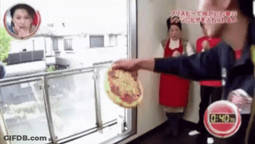Pizza Throwing Into Microwave GIF