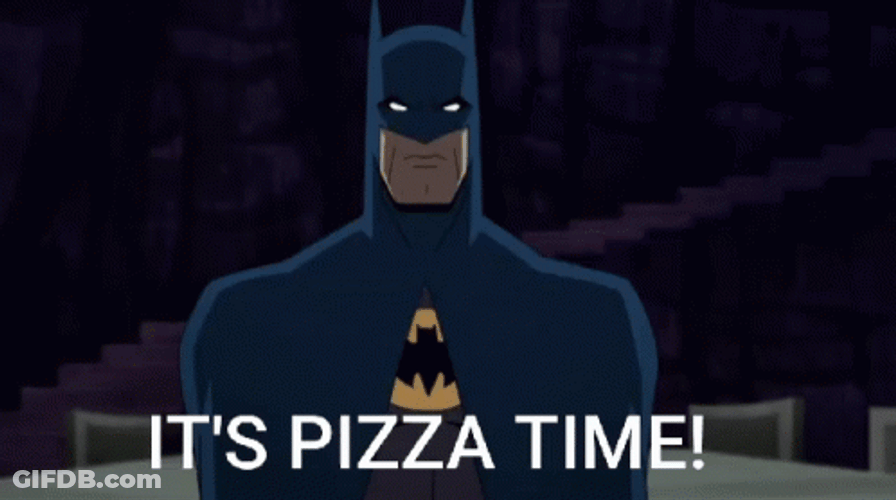 Pizza Time Animated Batman GIF
