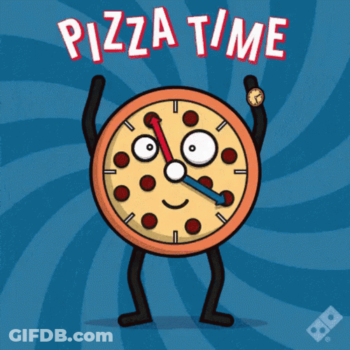 Pizza Time Animated Clock GIF