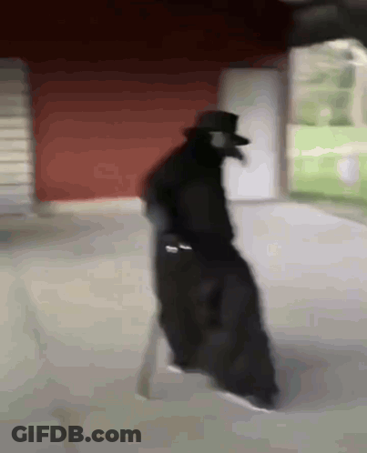 Plague Doctor Walking Down Street GIF