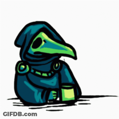 Plague Doctor With Green Beak GIF