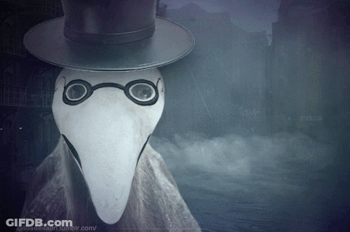 Plague Doctor With Long Beak And Glasses GIF