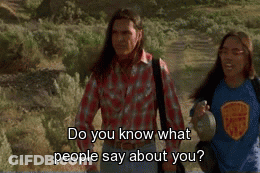 Plaid Man Asks What People Say About You GIF