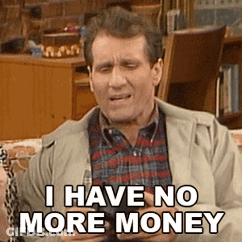 Plaid Shirt Man Holding Wallet Says I Have No More Money GIF