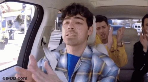 Plaid Shirt Man In Car Back Seat With Others GIF