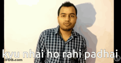 Plaid Shirt Man Kyu Nhau Ho Rahi Padhai GIF