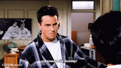 Plaid Shirt Man Says Because It's Sunday GIF