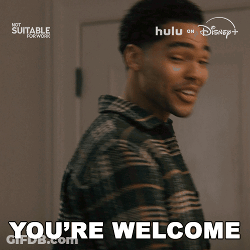 Plaid Shirt Man Says You're Welcome Disney Logo GIF