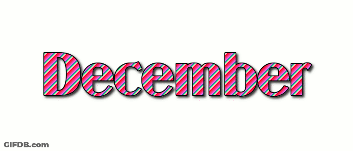 Plain Pink December Digital Text GIF