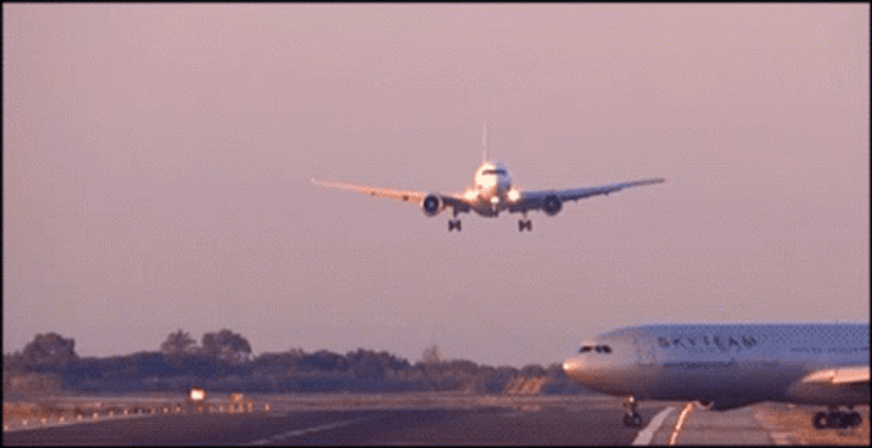 Plane Almost Caught Each Other Not Funny GIF