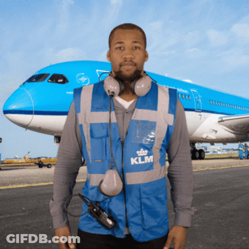 Plane Flight Crew Thumbs Up GIF
