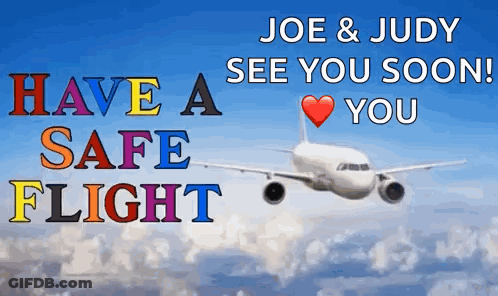 Plane Flying In Sky Have A Safe Flight GIF