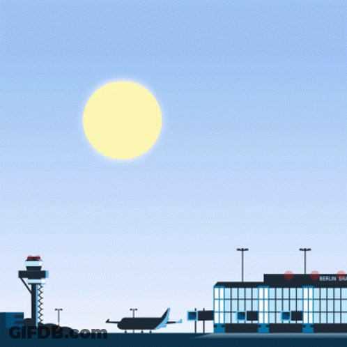Plane Flying Over Bern Airport GIF