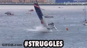 Plane Flying Over Water #Struggles GIF