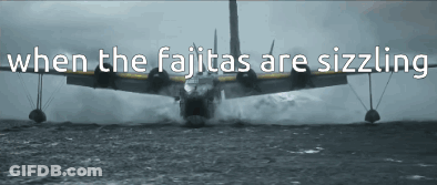 Plane Flying Over Water When The Fajitas Are Sizzling GIF