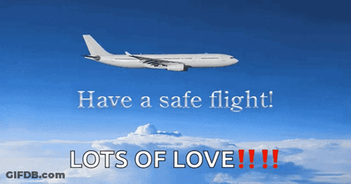 Plane Flying With Have A Safe Flight GIF