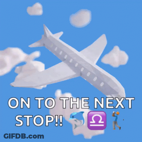 Plane Flying With On To The Next Stop GIF