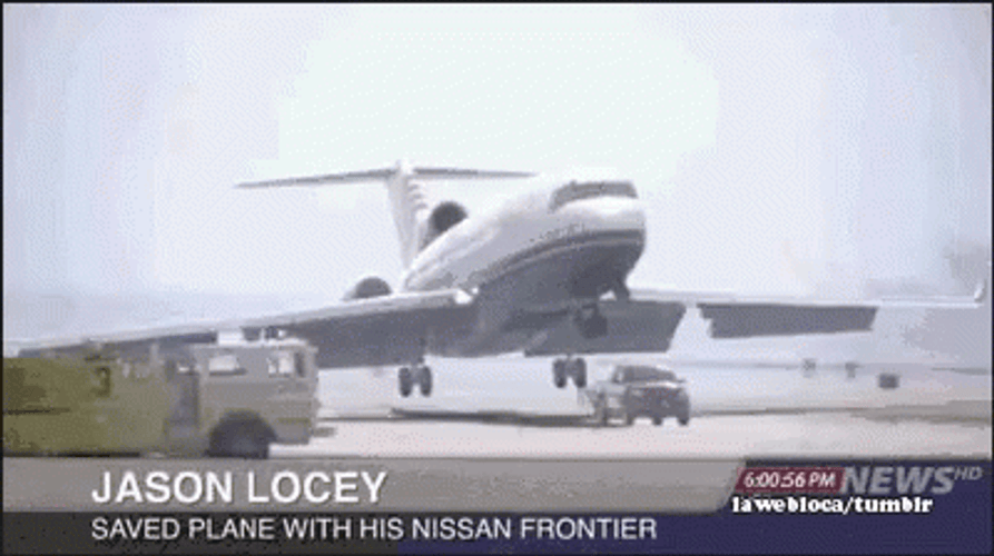 Plane Got Saved By Nissan Frontier Funny Scene GIF