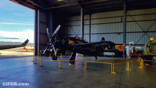 Plane In Hangar Number 201 GIF