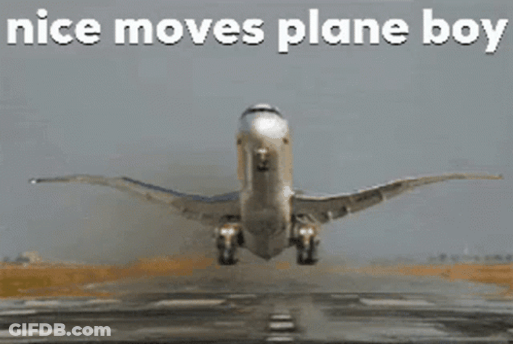 Plane Making Funny Moves On Runway GIF