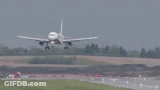 Plane Taking Off From Runway GIF
