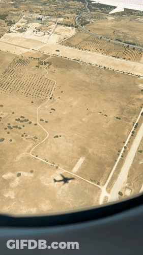 Plane Taking Off From Runway GIF