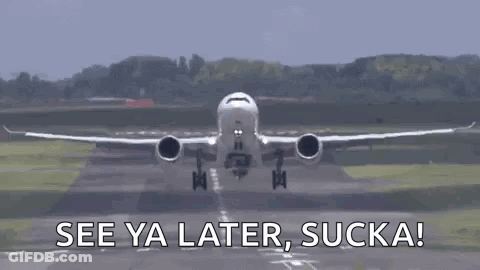 Plane Taking Off Saying See Ya Later Sucka GIF