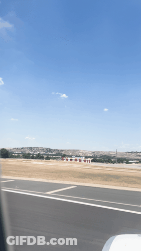 Plane Taking Off With Blue Sky GIF