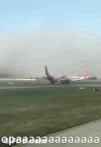 Plane Taking Off With Opaaa GIF