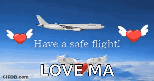 Plane With Have A Safe Flight Love Ma GIF