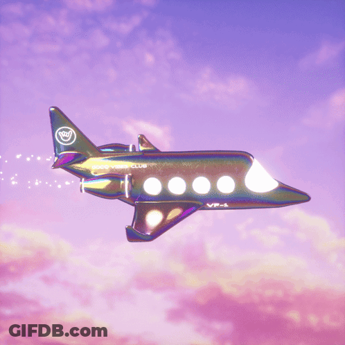 Plane With Word Club GIF